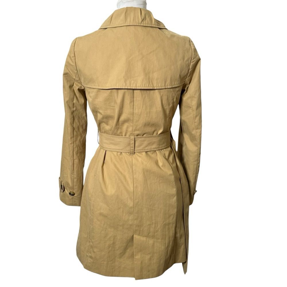 J.Crew Icon Trench Coat Size 0P Khaki Tan Double Breasted Classic Petite - Picture 3 of 10